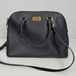 Michael Kors MICHAEL Women Bag Black Leather Cindy Dome Satchel Detachable Strap Photo 1