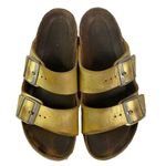 Birkenstock Arizona Gold Sandals 38 Womens 7 has some wear Photo 4