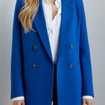 Anthropologie MAEVE x  Double-Breasted Oversized Blazer, Blue, 0 (US) Photo 0