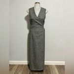 Ganni Prince of Wales Checked Twill Wrap Dress Size 34 Photo 2