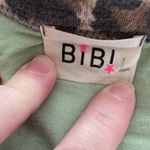 BiBi blouse loose fit animal print long sleeve cold shoulder soft size large Green Photo 6