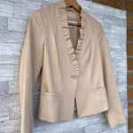 Max Mara leather jacket ruffle collar size 4 Photo 1