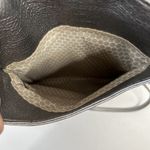 Brighton  Crossbody Bag Metallic Leather Patent Gray Slim Flap Purse Organizer Photo 4