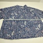 Sundry SZ 3 Large 12 Wild Floral Henley Purple Blouse Boho Top Women Long Sleeve Photo 5