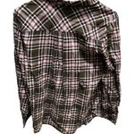 Caribbean Joe Joe Fresh long sleeved flannel shirt in olive green and pink sized medium Photo 1