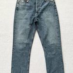AGOLDE Riley High Rise Straight Crop Denim Jeans Button Fly In Frequency 27 Photo 3