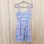 Simply Southern  Womens Dress Size M Pink Blue Shell Print Beachy Coastal Resort Photo 3