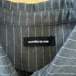 Maniere De Voir  Cropped Jacket Pinstripes Size US4 Gray White Photo 1