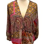 Aakaa NWT Boho Floral/Tribal Print Blouse Photo 1
