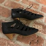 Paul Green Munchen Black Leather LaceUp Open Toe Women's Sandals Handmade size 8 Photo 0