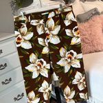 Jones New York Sport Capris Stretch Printed Floral Crop Pants Womens 16 Brown Photo 2