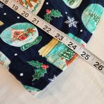 Nick & Nora  green and blue snow globe flannel pajamas set size small Photo 11