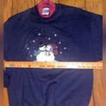 Festive blue Embroidered Snowman Crewneck Sweatshirt vintage holiday medium Photo 5
