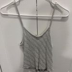 Caution to the Wind  Grey and White Tie Tank Top Photo 1