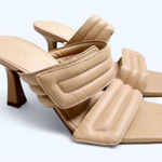 Abound  Sandals Size 4 Qarly Heeled Tan Square Toe Slip On Heels Photo 0