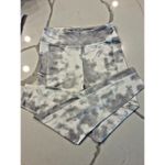 Volcom Lived In Lounge Gray / White Marble Deep Pockets M Size 8 Capri Leggings Photo 1