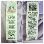 ASOS LUXE Ruffle One Shoulder Jacquard Mini Dress Purple Silver 6 Runs Small Photo 7