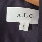 ALC Frank A.L.C. Alexandria Cotton Midi Dress Cap Sleeves Cutout Navy Size 8 Photo 7