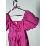 A New Day  Hot Pink Barbiecore Poplin Puff Sleeve Milkmaid Mini Dress Medium Photo 9