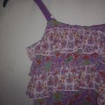 Love Rocks XL Boho Purple Diamond Hearts Flowers Ruffle Tank Top Size 16 Photo 2