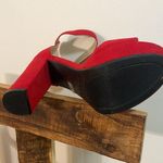 Dream Paris Dream Pairs heels woman’s red chunky fashion ankle strap platform shoe New Sz 7 Photo 7