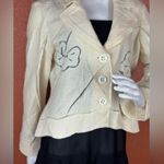 Tribal Cream Blazer with Embroidered Floral Design Size 14 Photo 1
