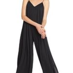 NWT Choosy Talkhouse Chiffon Wide Leg Plunging Lower Back Jumpsuit in Black Photo 1