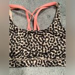 Lululemon  Leopard Print Sports Bra with Pink Straps Photo 2