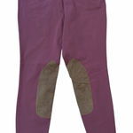 R.J. Classics Gulf Front Zip Natural Rise Knee Patch Maroon and Tan Breeches Purple Size 28 Photo 0