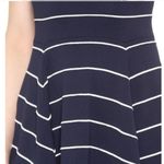 Alice + Olivia  Bolton Ottoman Pinstripe Flare Navy Blue & White Dress Size Small Photo 2
