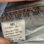 Flamingals Wide Leg Flare Bell Bottom Stretch Jean Sz 4X 18/20 Pockets Distress Blue Photo 6