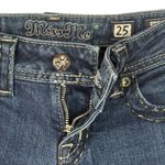 Miss Me SZ 25 Skinny Jeans Low-Rise Silver Embroidery Button-Flap Pockets Hemmed Photo 3