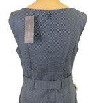 Tommy Hilfiger Womens Sheath Dress Polka Dot Sleeveless Tie Belted Navy Blue Photo 7