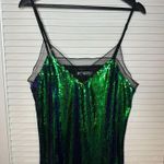 Allegra K Iridescent Sequin Lace Trim Tank Top Photo 3