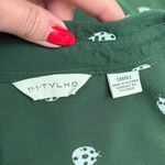 Anthropologie 11.1 TYLHO Green Ladybug Print Button Front Tunic - Small Photo 1