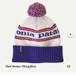 Patagonia White and Blue Beanie Photo 8