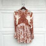 Free People  Womens Dress Tunic Lady Luck Liberty Floral Tie Neck Medium Photo 2