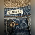 ZARA Floral Embroidered Distressed Ripped Denim Shorts Photo 3