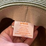 Pistil Joni Sun Oversized Wicker Fringe Trim Blue/Tan Beach Vacation Hat Blue Photo 8