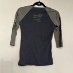 Harley Davidson Harley-Davidson Rhinestone Logo Raglan Top Small Gray Blue Biker Tee Photo 4