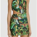 DUNDAS Gala Ruched One Shoulder Cutout Jersey dress Jungle Camo IT 46 US 10 Green Photo 0