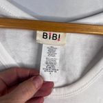 BiBi VTG Colorful Textured Striped Bodice & Cuffs Boho Pullover Top Size Small White Photo 5