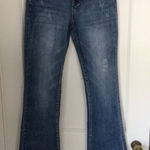 Women’s Medium Wash MidRise Slight Distress Babybell Jeans sz medium Blue Photo 0
