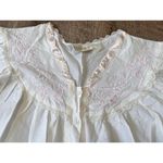 Vintage Nicole nightgown nightshirt white cotton Size S/M pink embroidery 1980's Photo 3