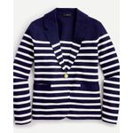 J.Crew Camille Shrunken Sweater Blazer Navy Blue Striped Preppy Womens Small Photo 1