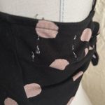 Urban Outfitters Black Polka Dot High Neck Cropped Tie Back Tank Top Small Photo 3