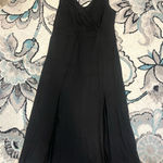 Black V Neck , 2 Front Split , Long Maxi Dress 2XL Size 2X Photo 0