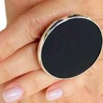 Unique Vintage 7 7.5 8 Handmade Ring Black Onyx Gem Solid 925 Sterling Silver Gemstone Fine Art UNISEX Original Natural Statement Photo 3