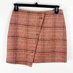 Gianni Bini  Burnt Orange Wool Blend Faux Wrap Asymmetrical Hem Skirt Size Large Photo 0