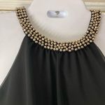 EXPRESS Elegant Black Halter Top with Beaded Neckline S Photo 1